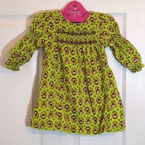 CR Kids cute 100% Cotton Monkey Dress Girls size 24 months